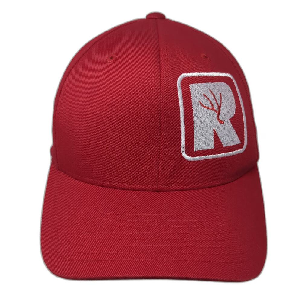 Port Authority Red Baseball Cap M Fitted Flexfit Rackssite Antler Logo Hat